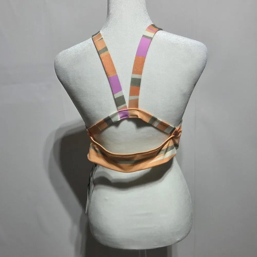 Prana NWT Multicolored Striped Swim Top Size Large